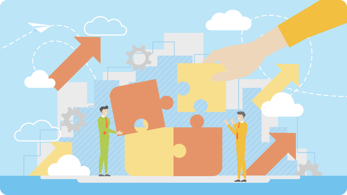 イラスト-連携を取っているイメージ